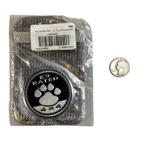 2 psc  K9 Rated  4 X 4 Metal Silver Satin and Black 2.25" Auto Emblem Badge New